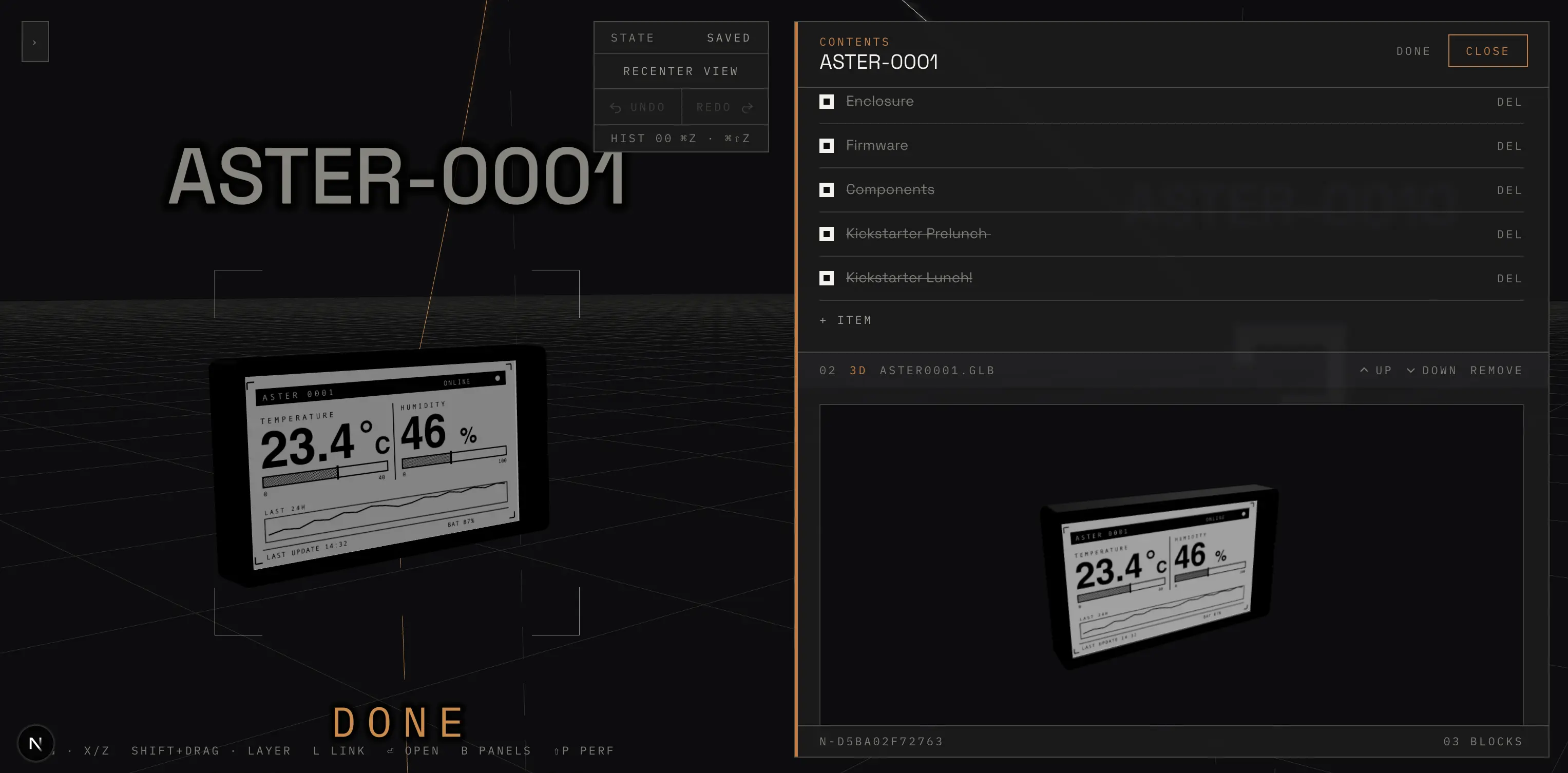 3D Models — a screenshot of the Planckstar 3D notes app